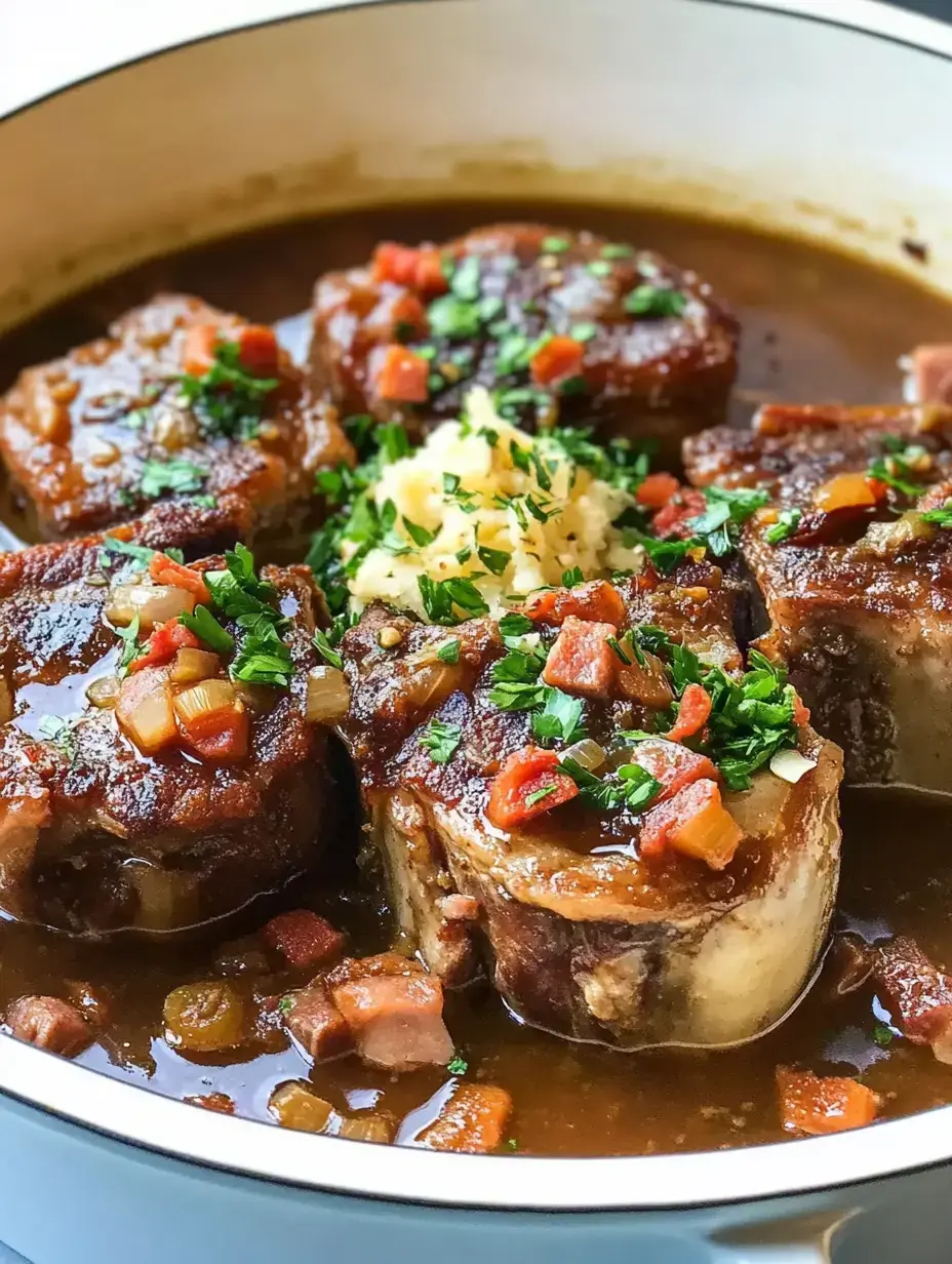 A close-up of bone marrow dishes garnished with chopped herbs, diced vegetables, and served in a rich, savory broth.