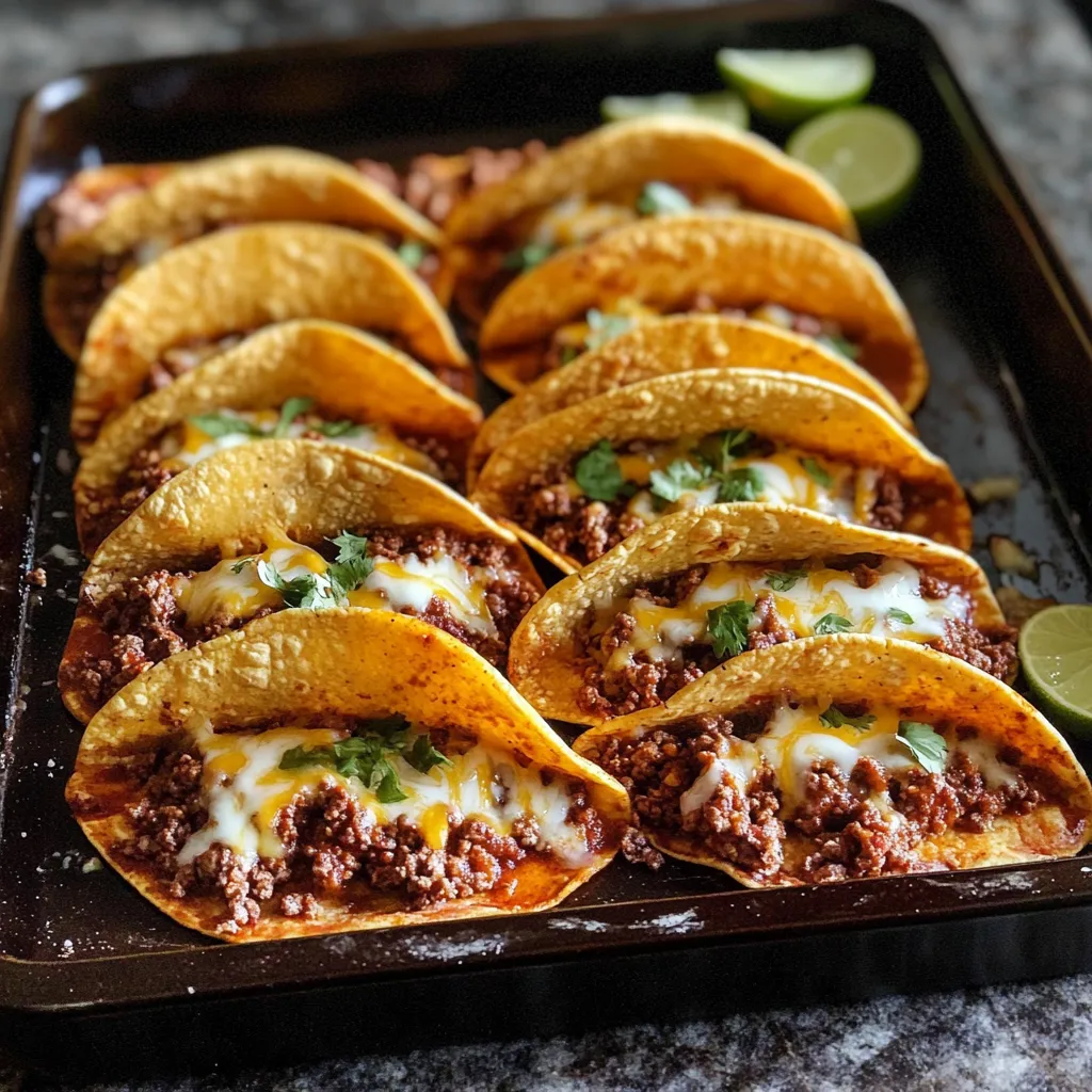 Crispy Ground Beef Tacos (Baked)