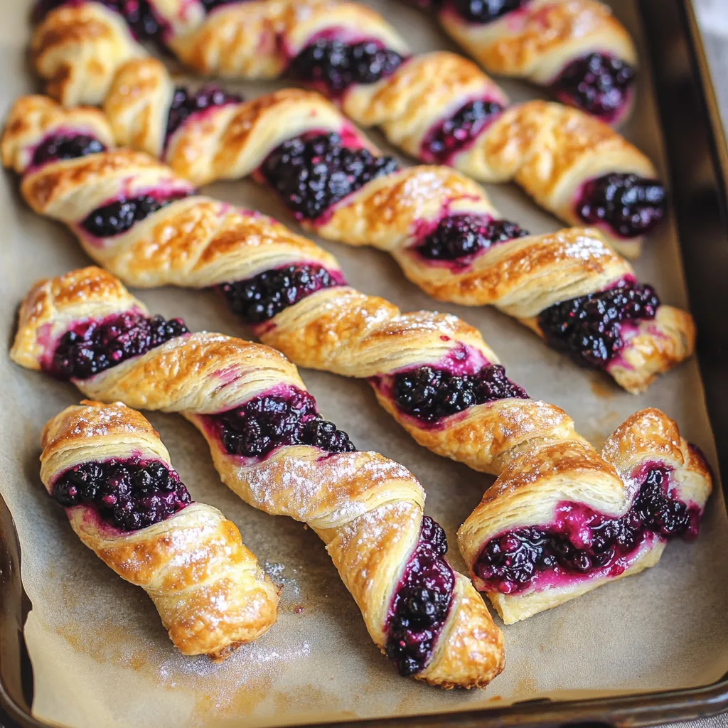 Blackberry Goat Cheese Puff Pastry Twists