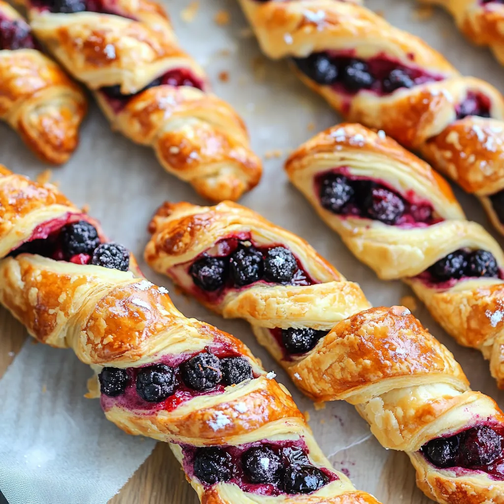 Blackberry Goat Cheese Puff Pastry Twists