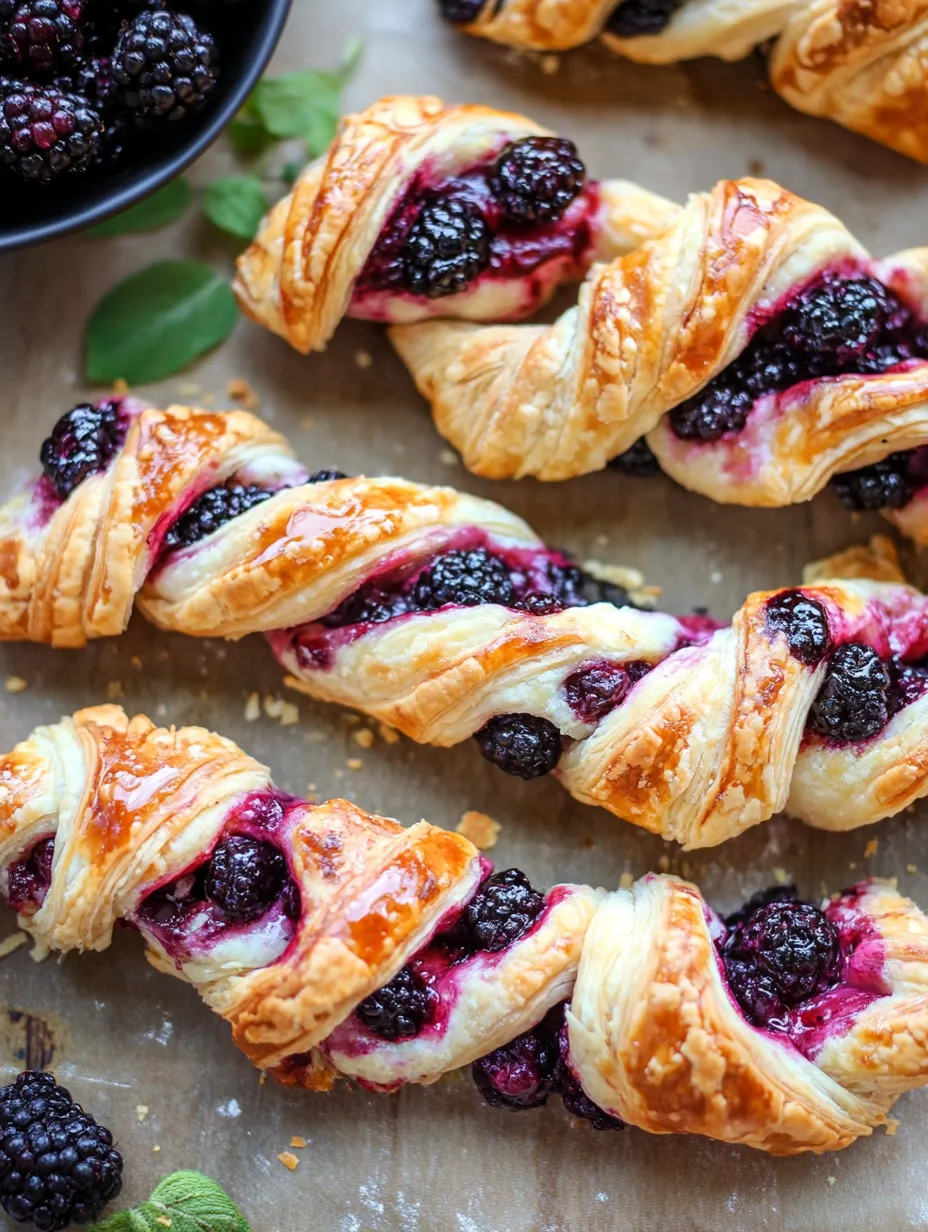 Blackberry Goat Cheese Puff Pastry Twists