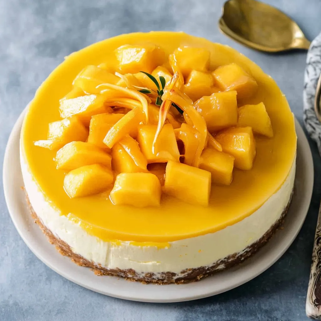 No Bake Mango Cheesecake