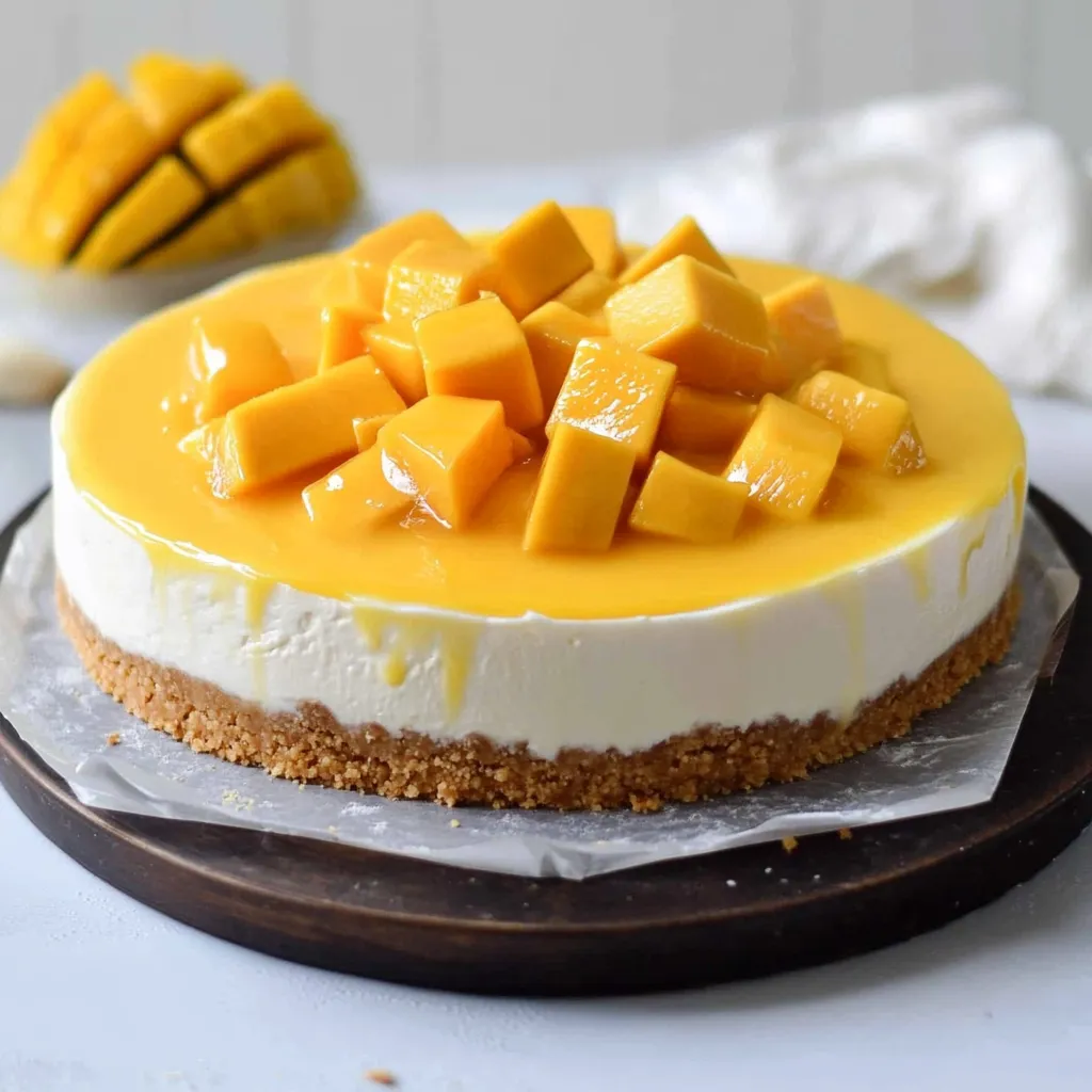 No Bake Mango Cheesecake