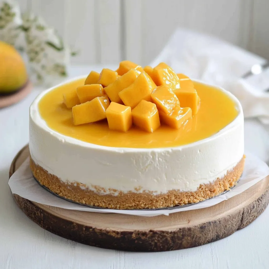 No Bake Mango Cheesecake