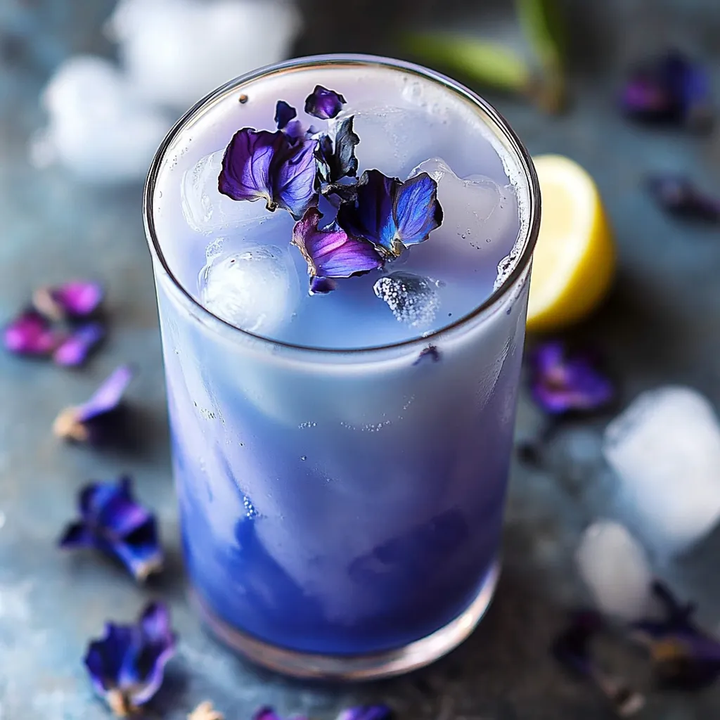 Iced Butterfly Pea Flower Tea Latte