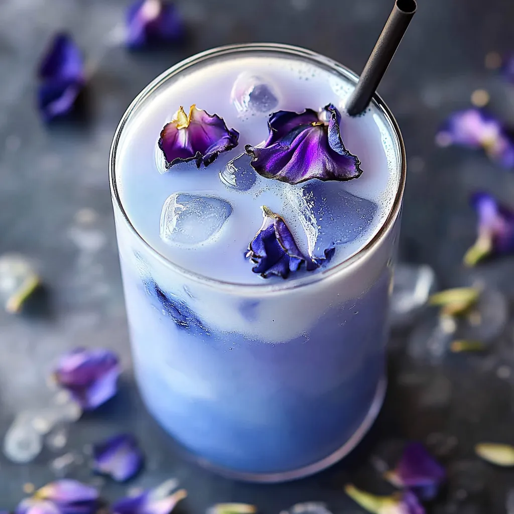 Iced Butterfly Pea Flower Tea Latte