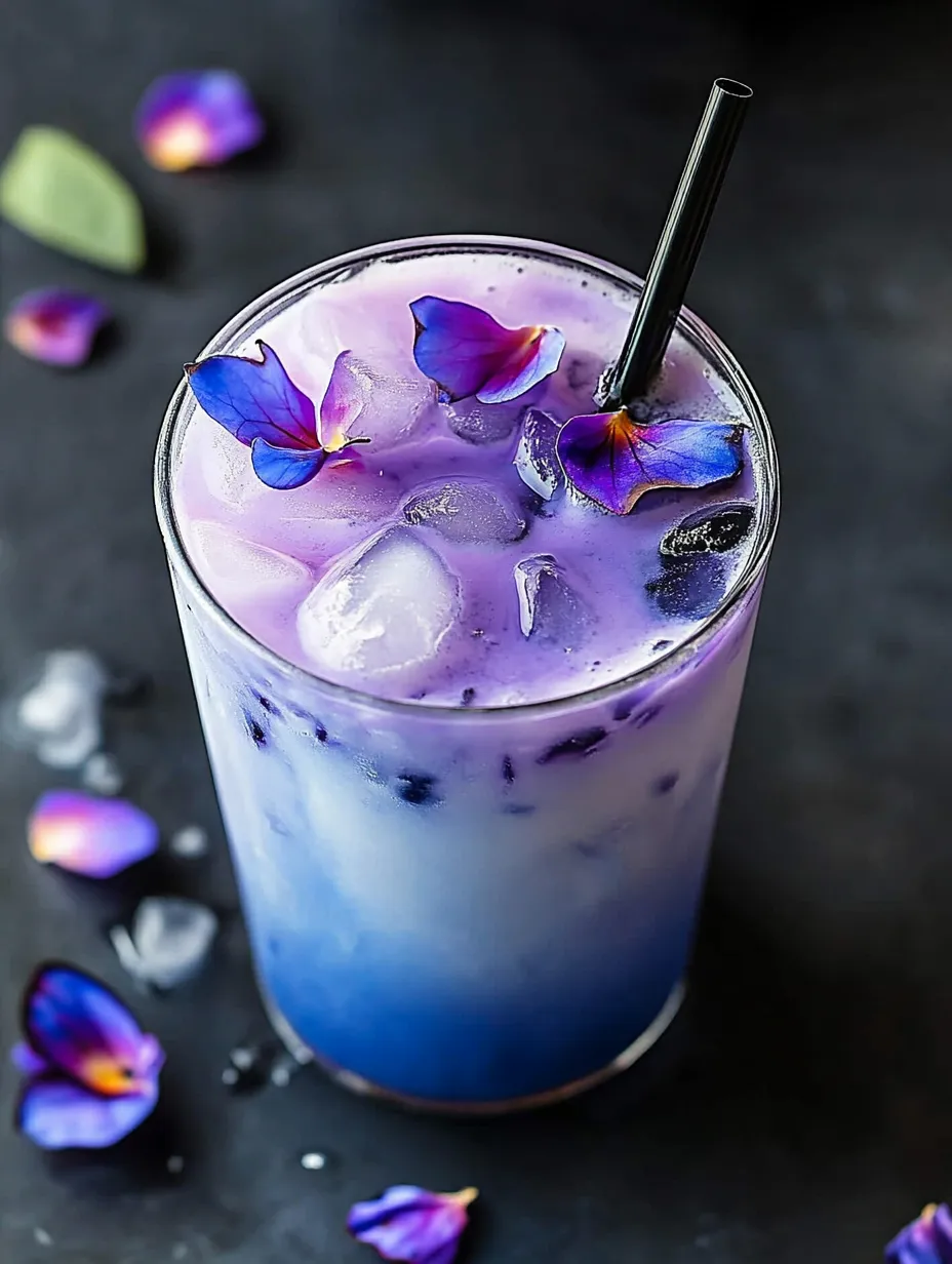 Iced Butterfly Pea Flower Tea Latte