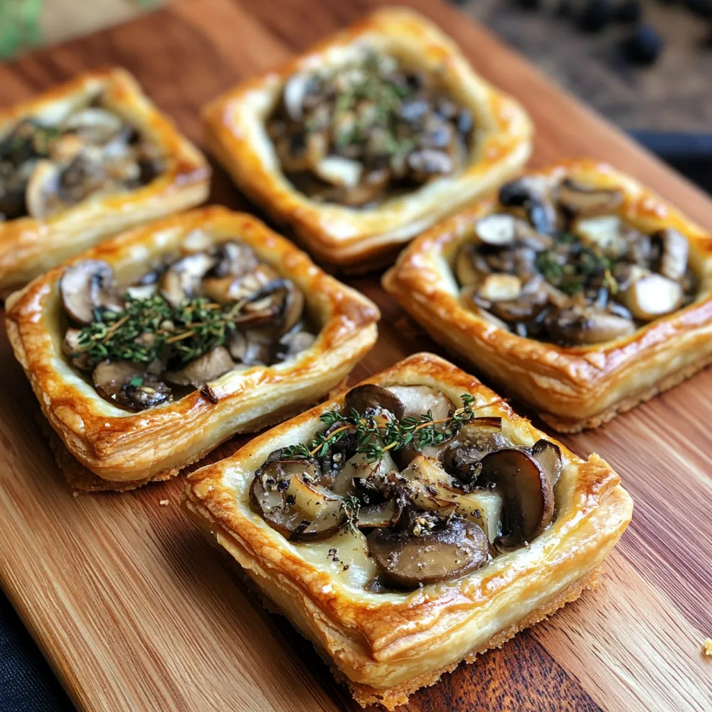 Mushroom Shallot and Herbed Goat Cheese Tarts