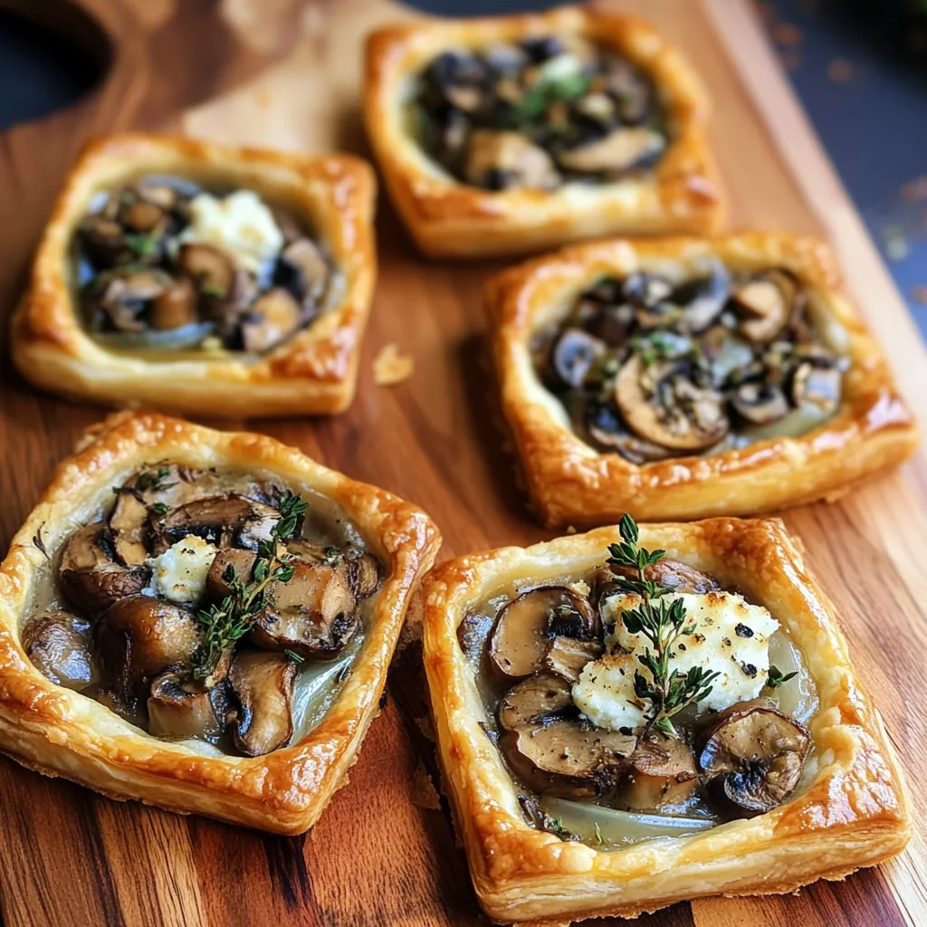 Mushroom Shallot and Herbed Goat Cheese Tarts