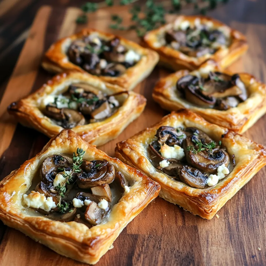 Mushroom Shallot and Herbed Goat Cheese Tarts