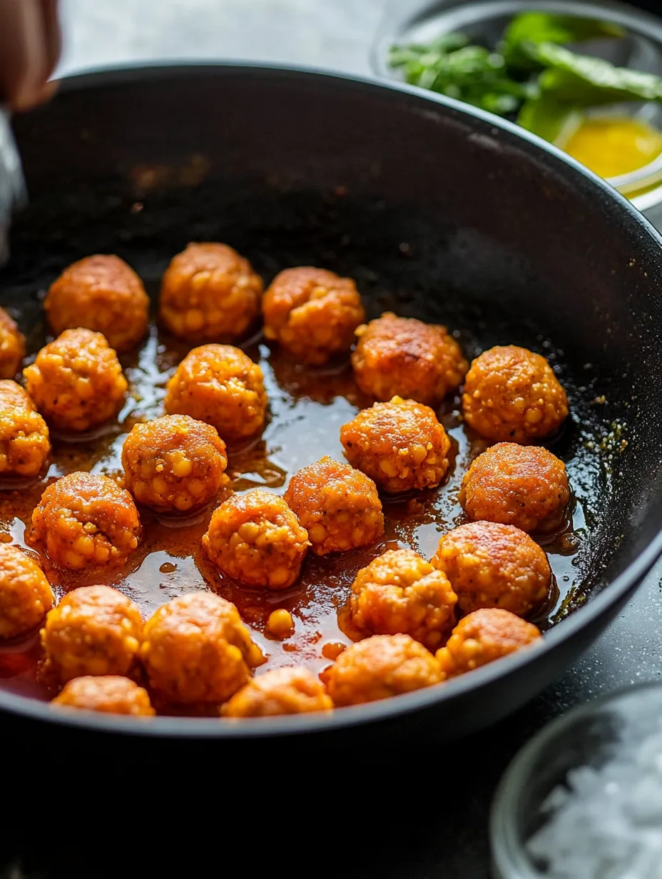 Buffalo Chickpea Meatballs with Yogurt Ranch