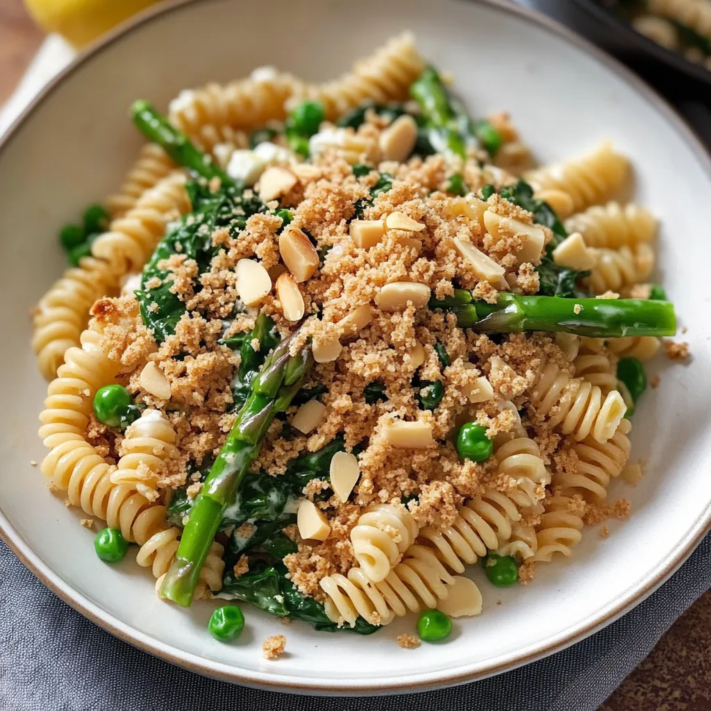 Fusilli with Spring Vegetables and Breadcrumbs