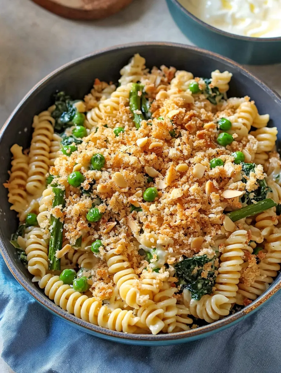 Fusilli with Spring Vegetables and Breadcrumbs