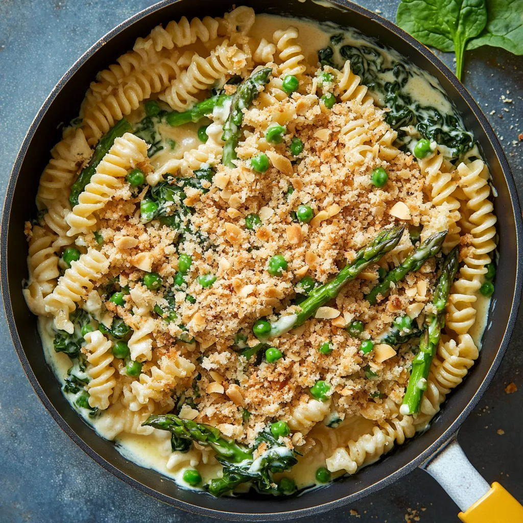Fusilli with Spring Vegetables and Breadcrumbs