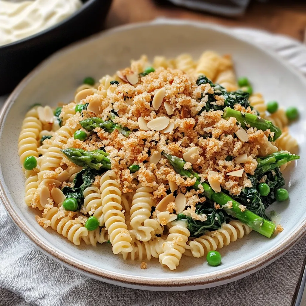 Fusilli with Spring Vegetables and Breadcrumbs