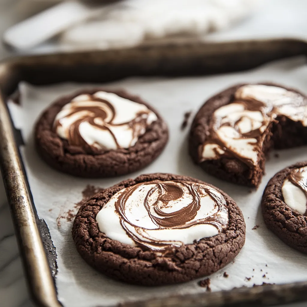 Chocolate Marshmallow Swirl Cookies