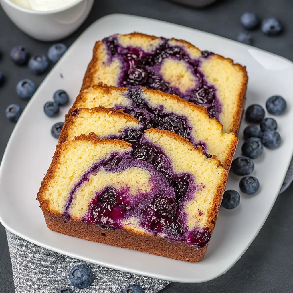 Homemade Blueberry Cream Cheese Pound Cake