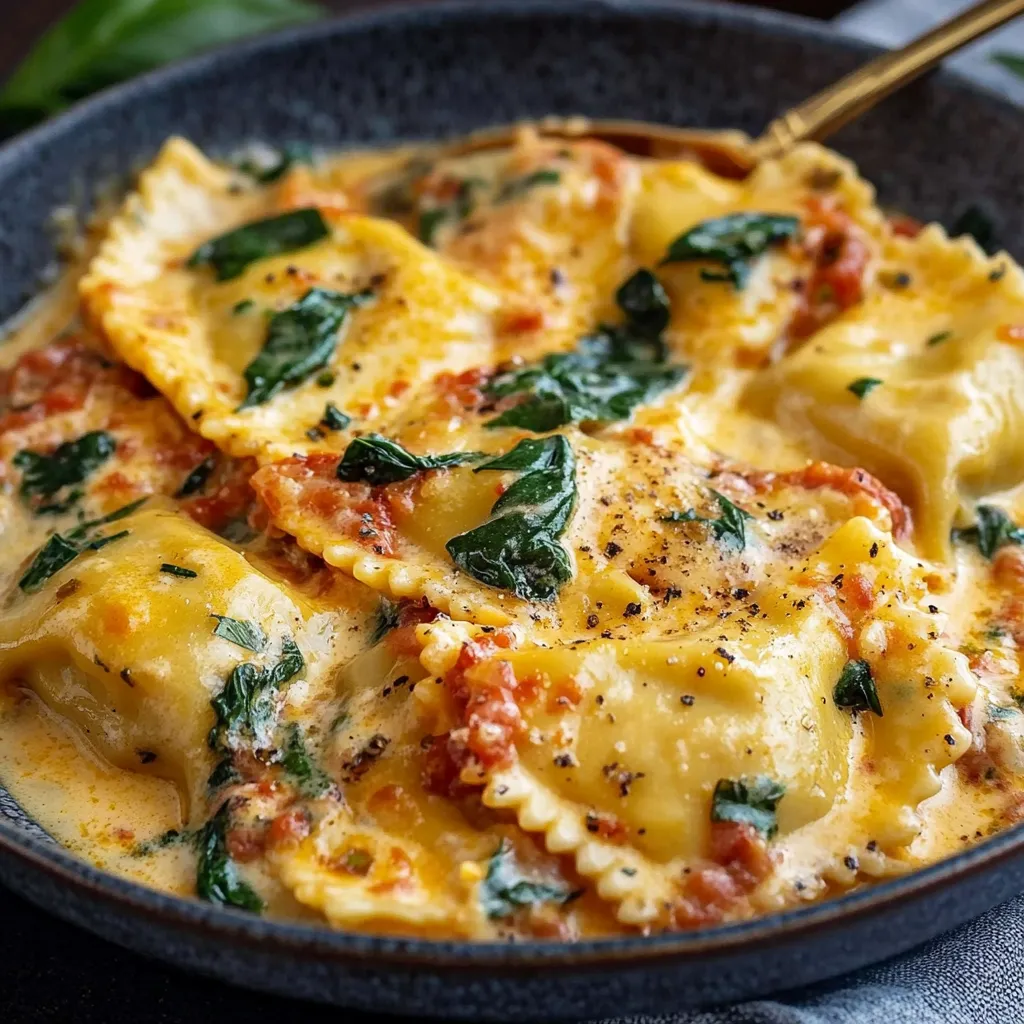Easy Weeknight Creamy Tuscan Ravioli