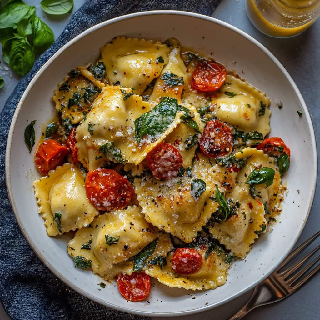 Easy Weeknight Creamy Tuscan Ravioli Recipe