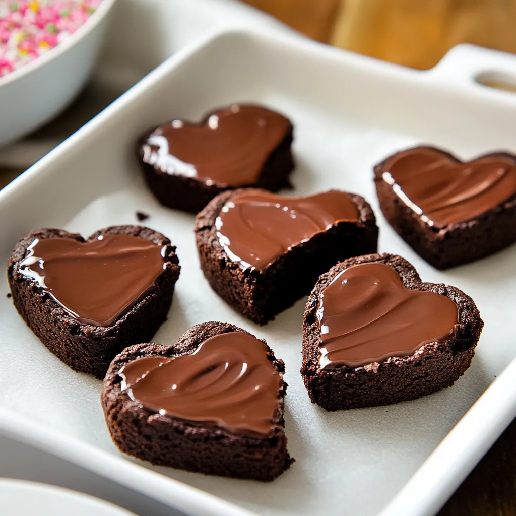 Chocolate Dipped Brownie Hearts