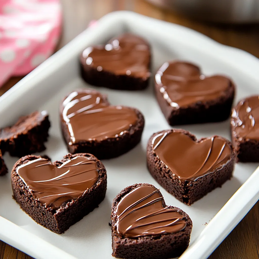 Easy Chocolate Dipped Brownie Hearts