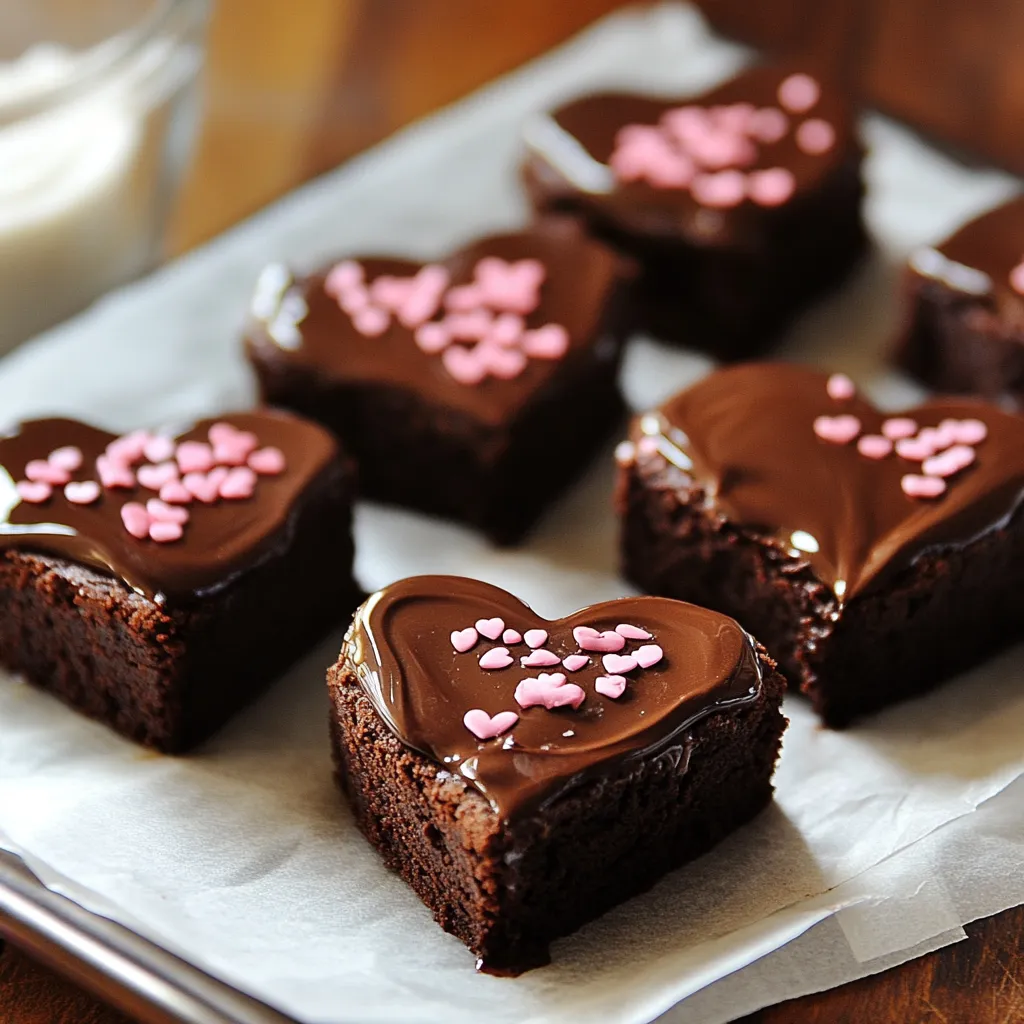 Delicious Chocolate Dipped Brownie Hearts