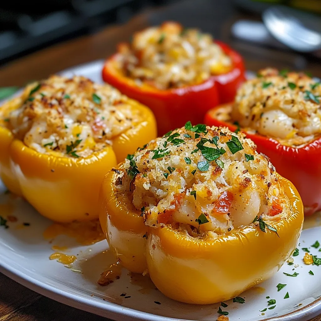 Crab and Shrimp Stuffed Bell Peppers