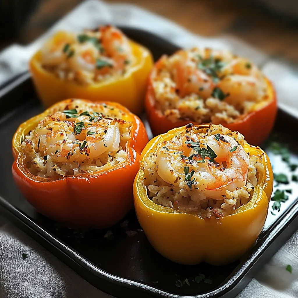 Healthy Crab and Shrimp Stuffed Bell Peppers Recipe