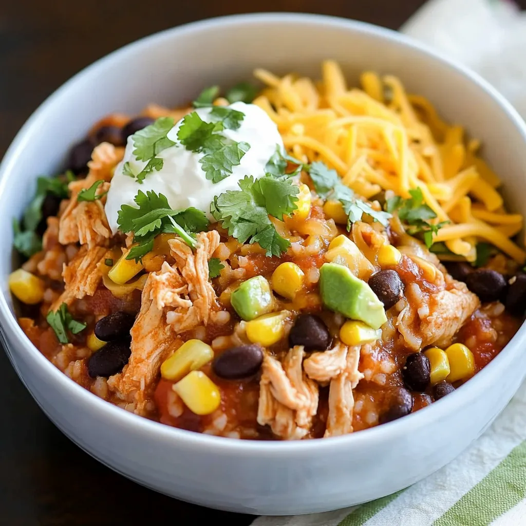 Delicious Slow Cooker Chicken Burrito Bowls