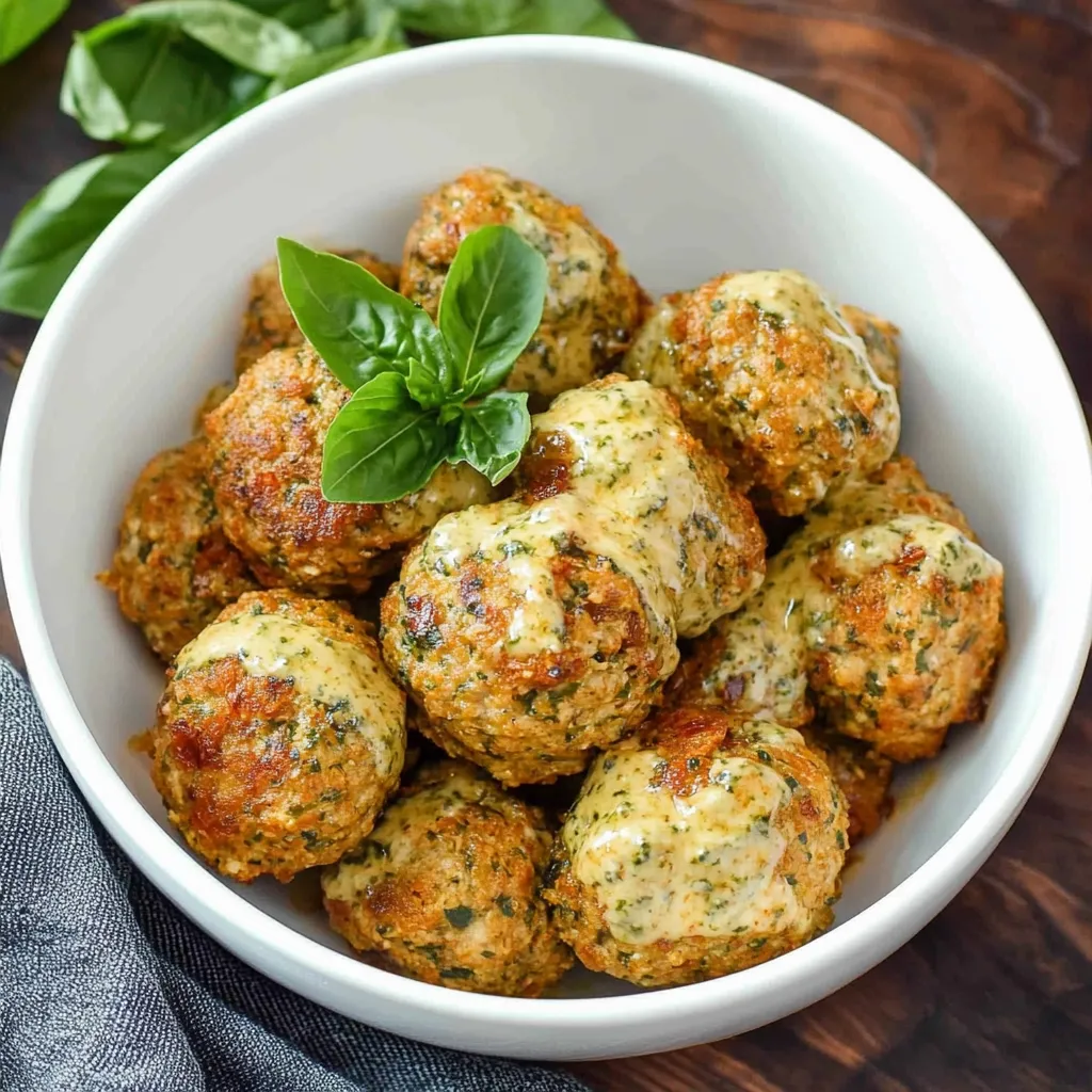 Creamy Sun-Dried Tomato Pesto Meatballs