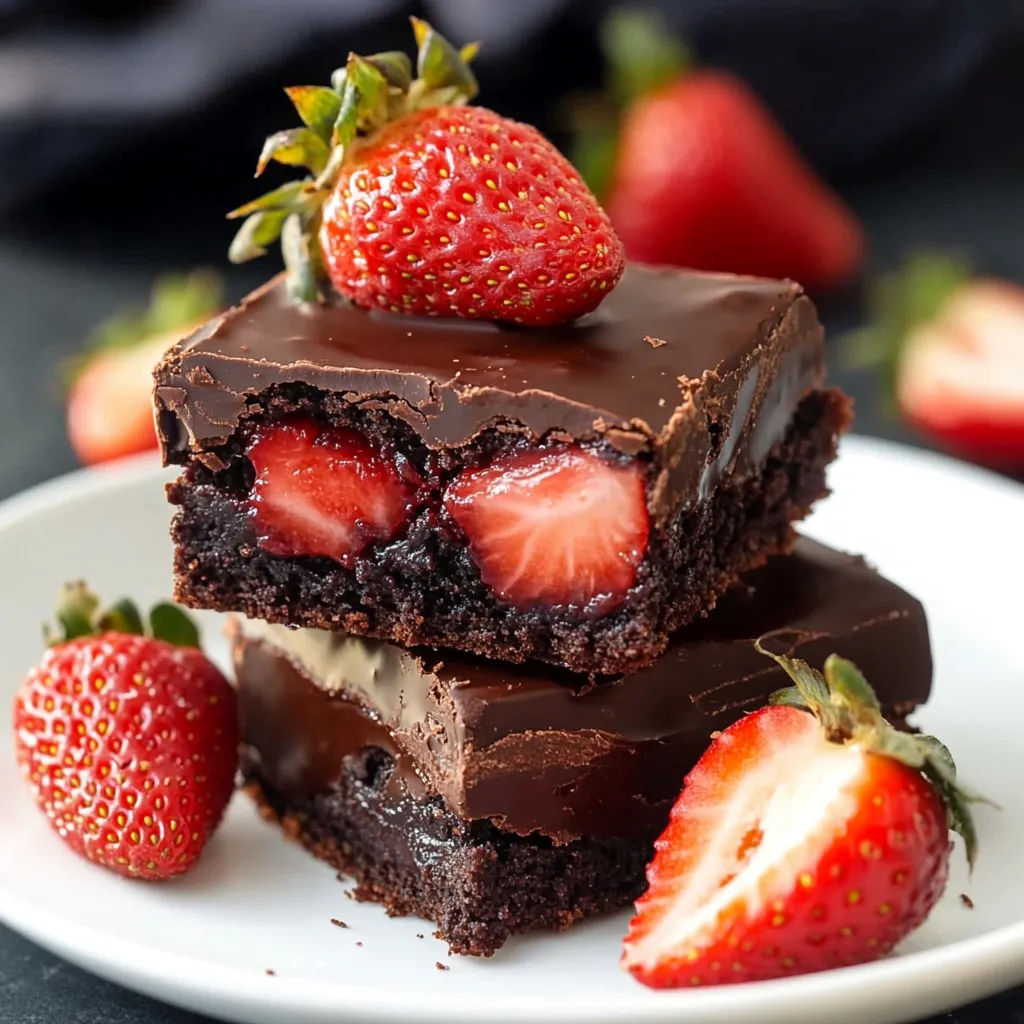 Chocolate Covered Strawberry Brownies