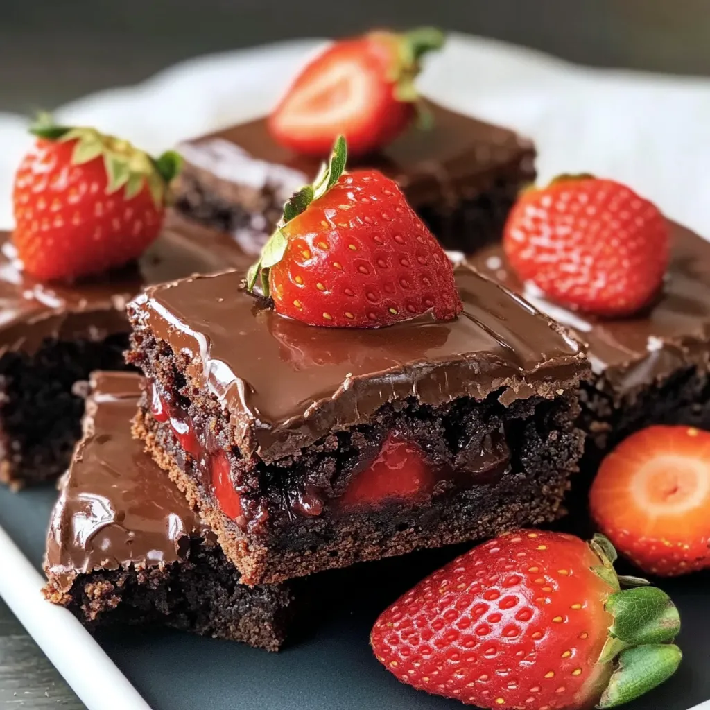 Easy Chocolate Covered Strawberry Brownies Recipe