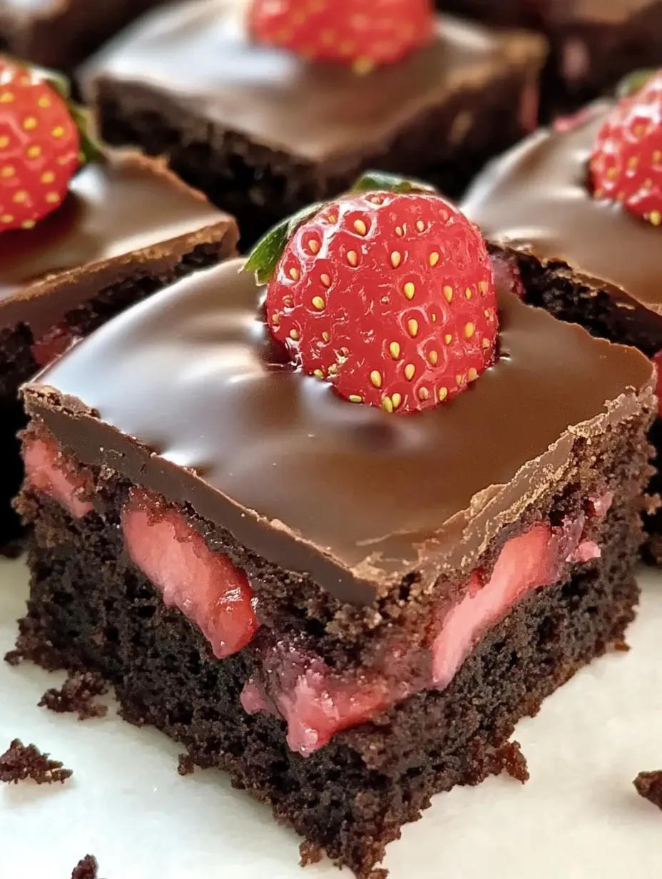 Delicious Chocolate Covered Strawberry Brownies Recipe