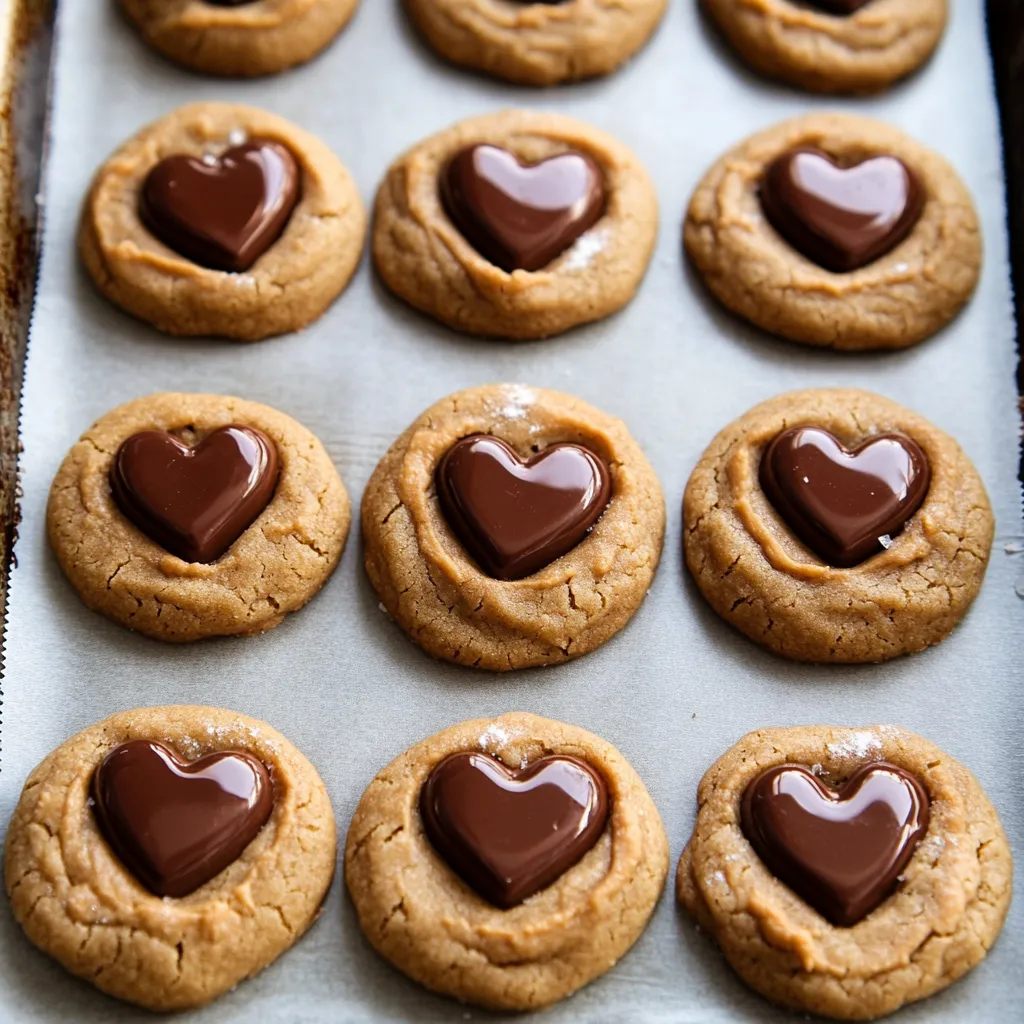 Easy Peanut Butter Sweetheart Cookies