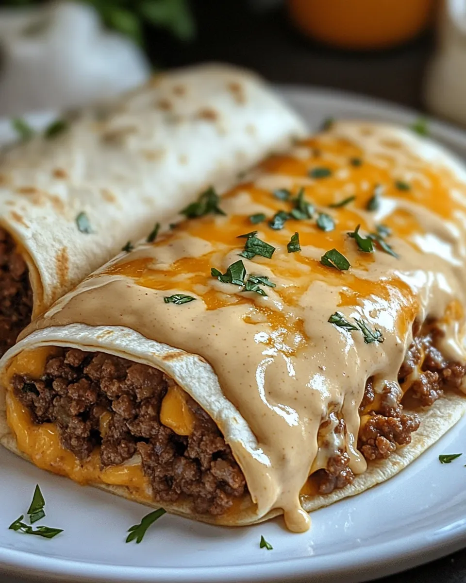 Cheesy Ground Beef Delight Wrap