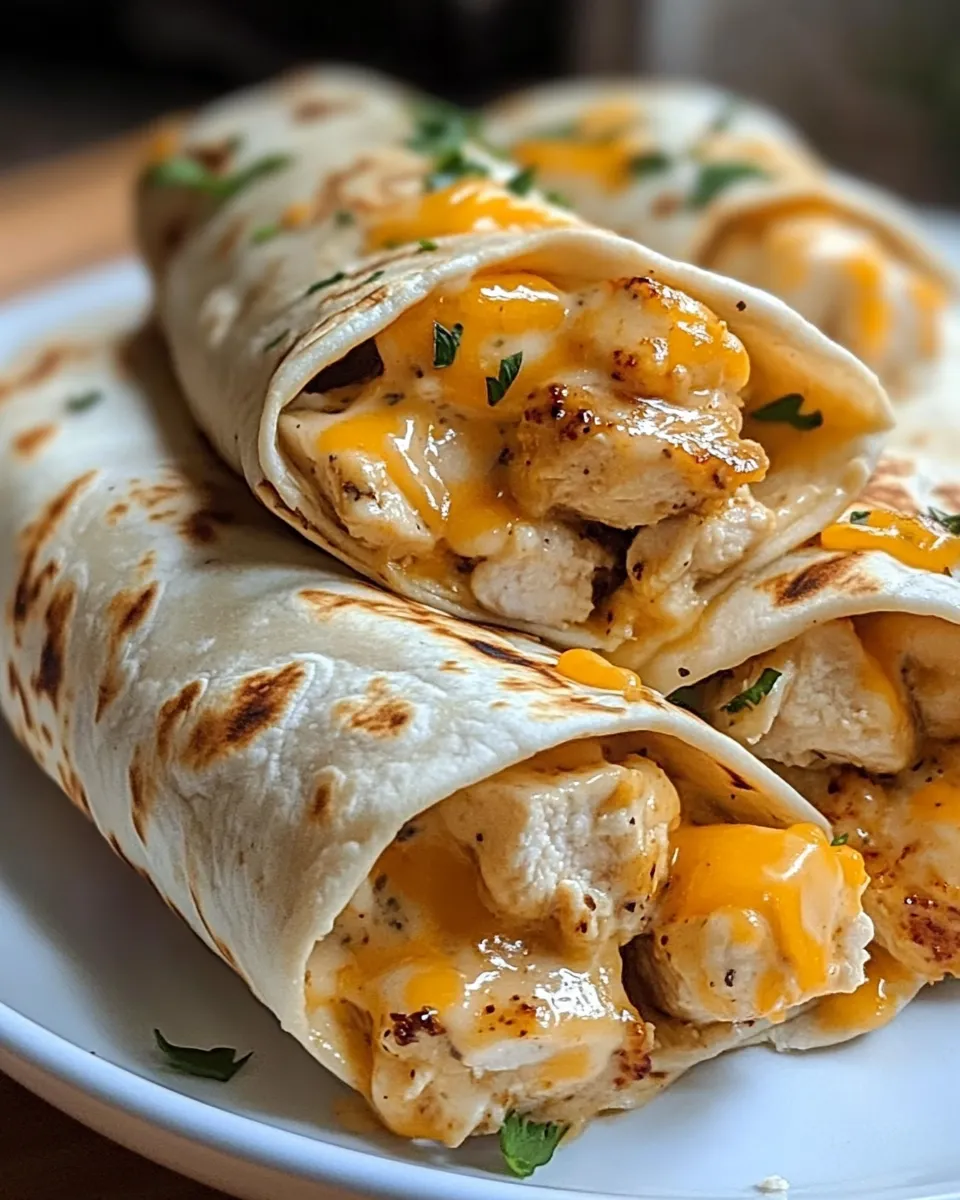 Garlic Chicken Wraps With Cream Cheese