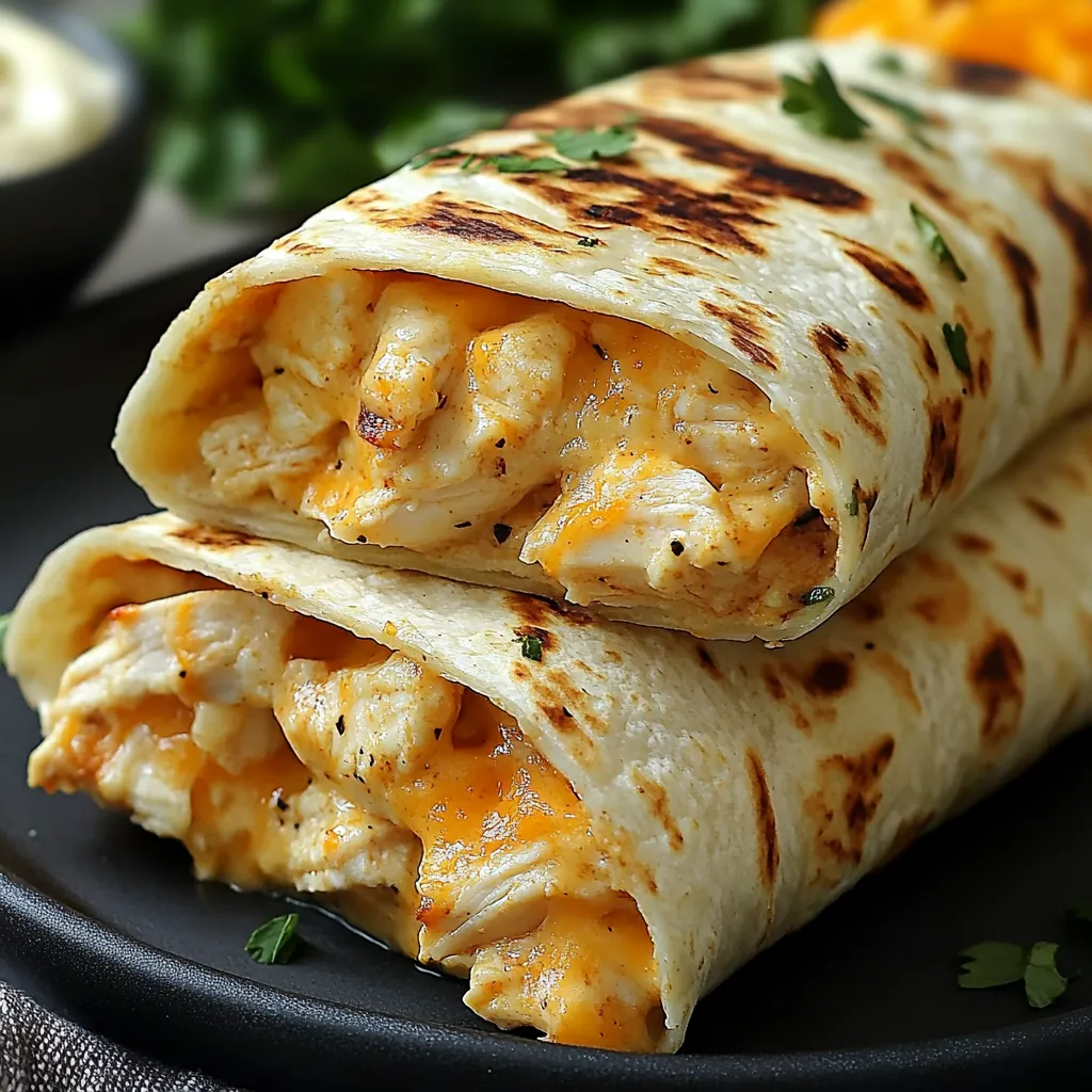 Cheesy Garlic Chicken Wraps Recipe With Cream Cheese