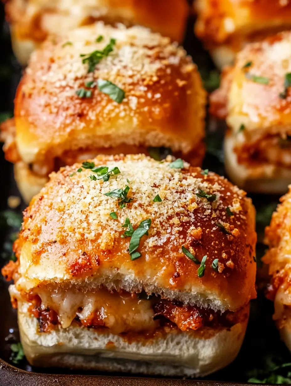A plate of mini pizzas with cheese and herbs.