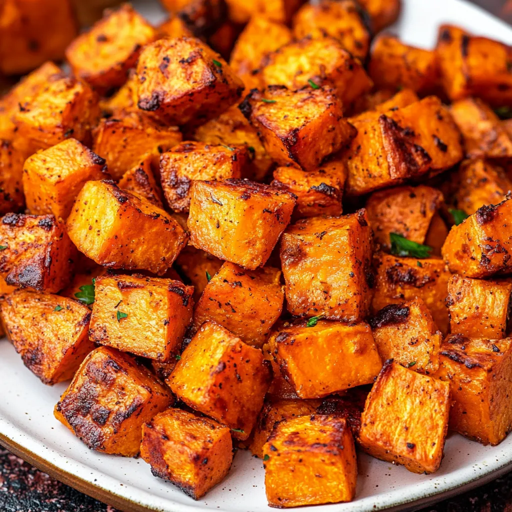 Easy Roasted Sweet Potato Cubes