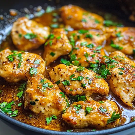 A pan of chicken with herbs and spices.