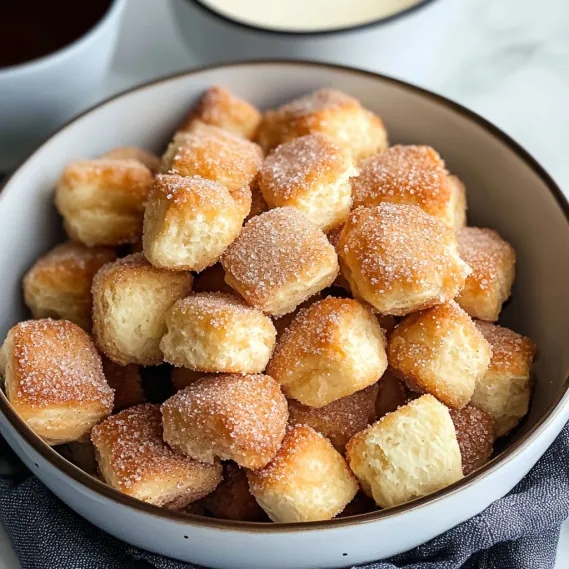 A bowl of sugar coated pastries.