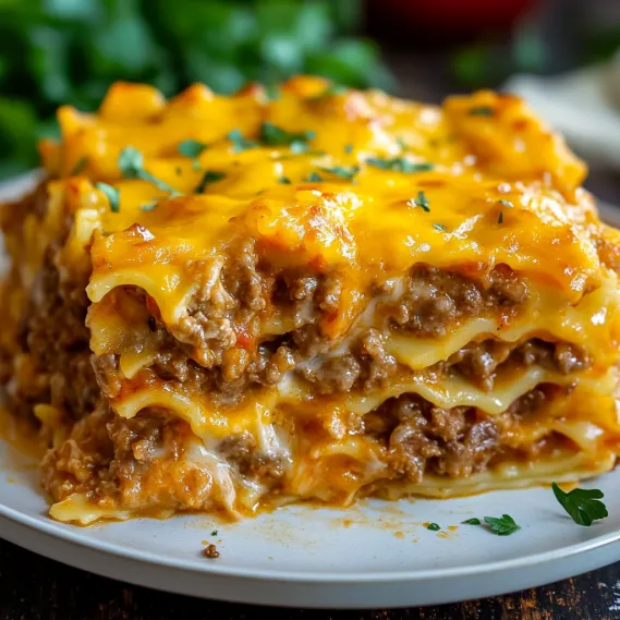 A plate of food with a slice of meat and cheese.