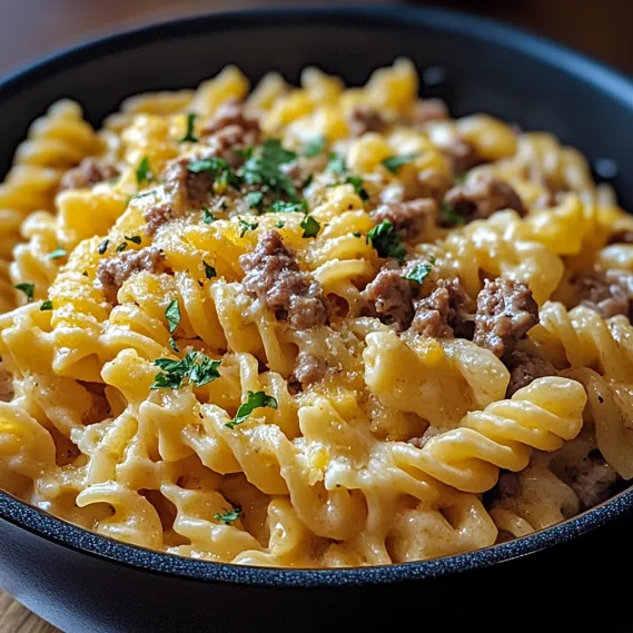 A bowl of macaroni and cheese.