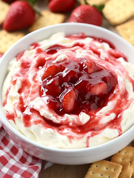 A bowl of strawberry cream.