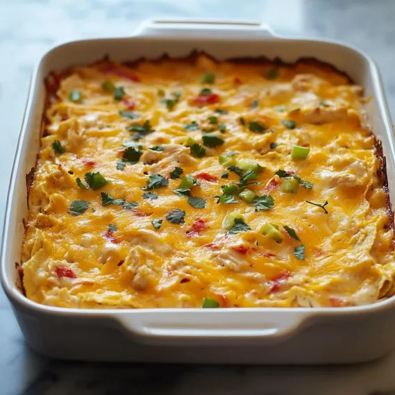 A white dish with a casserole in it.