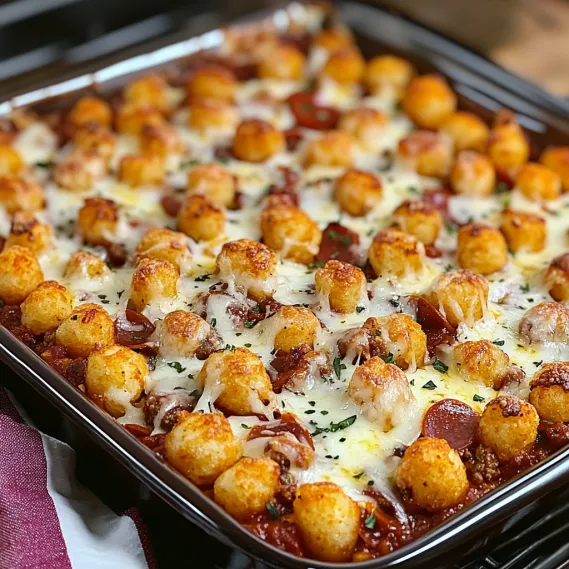 A pan of food with cheese and tomatoes.