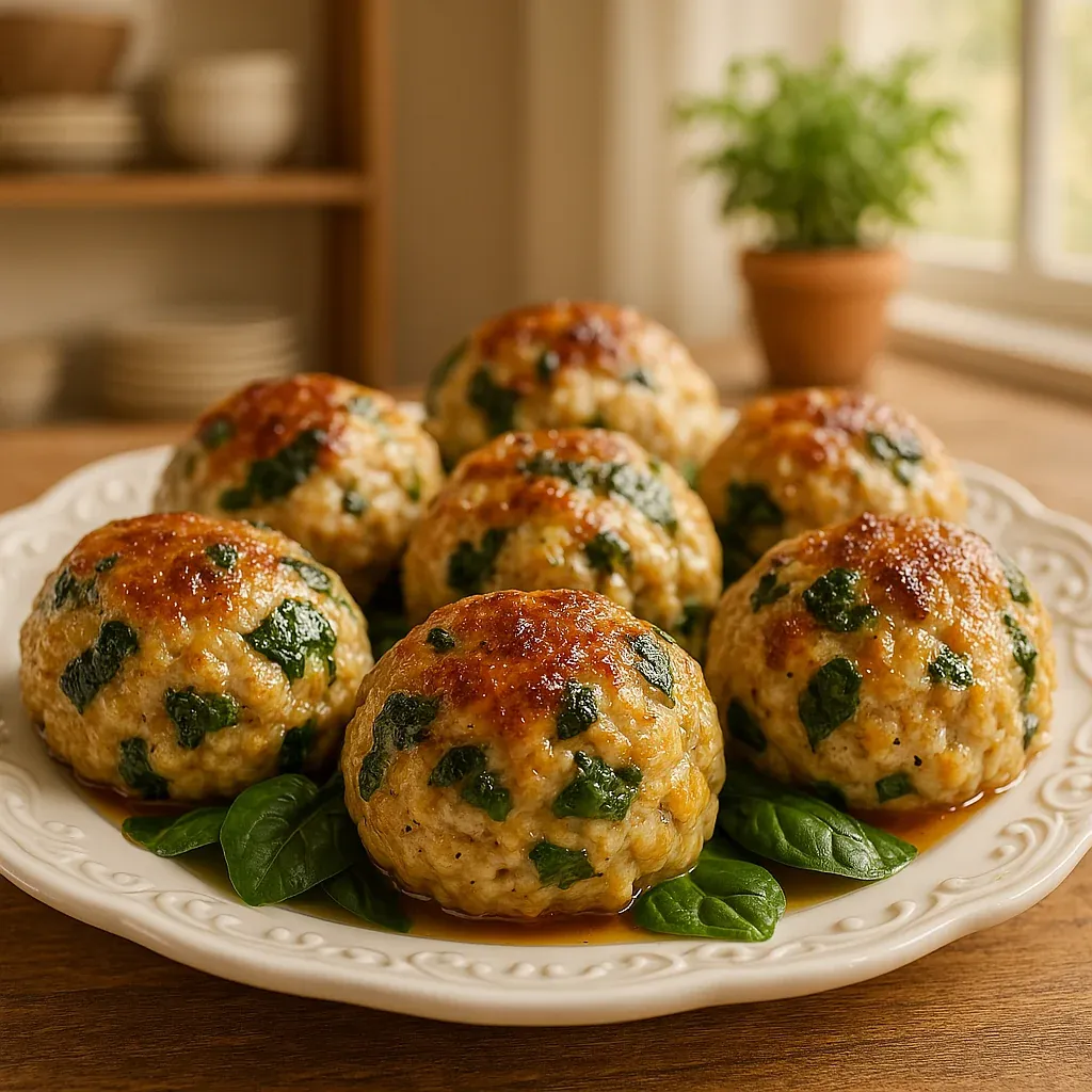 A plate of food with green leaves on it.