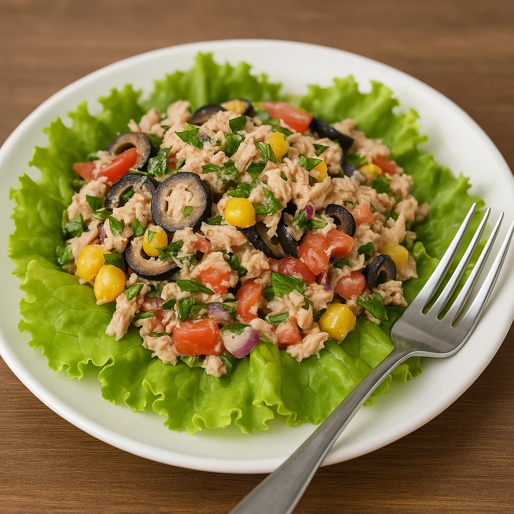 A plate of food with a fork on it.