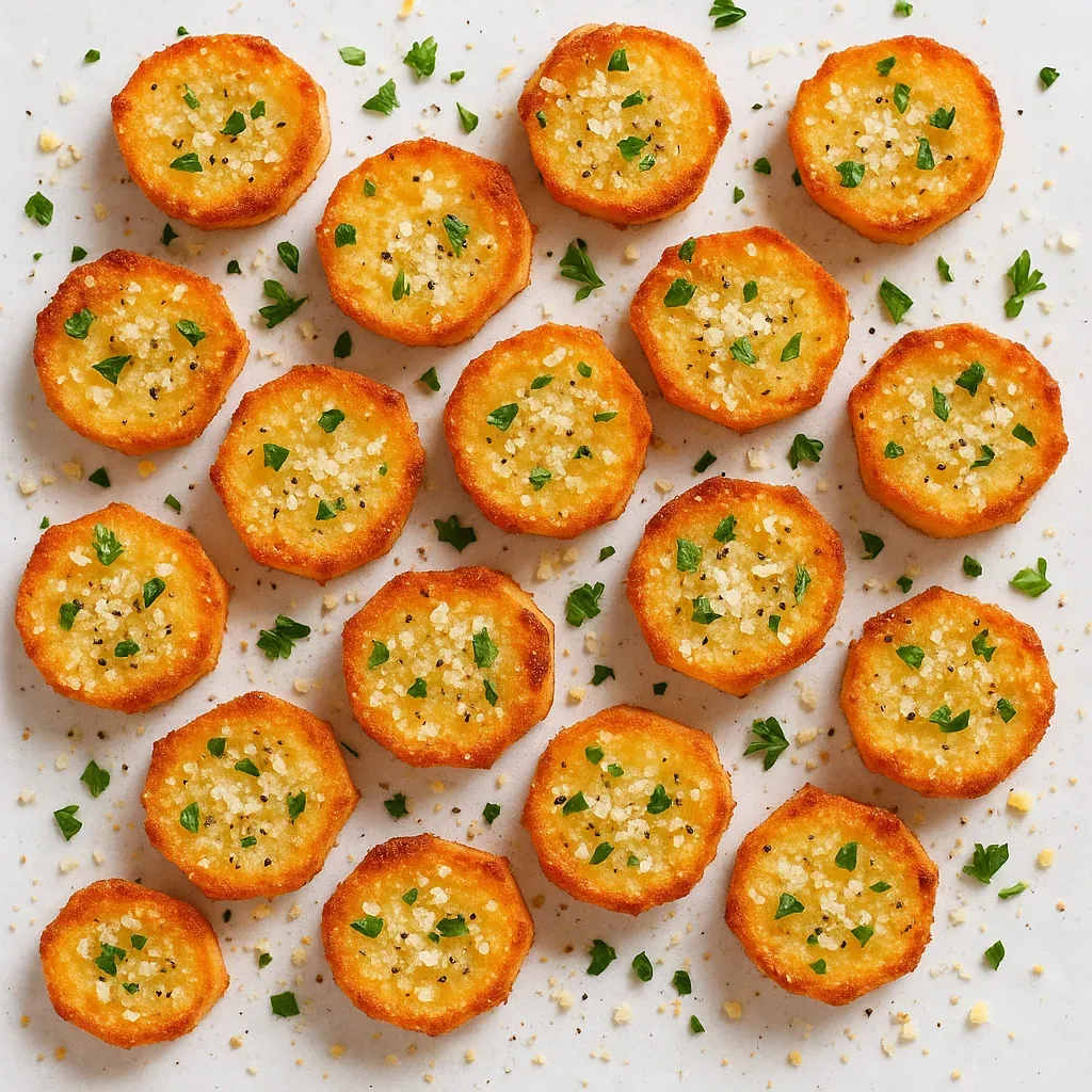 A plate of bread with parsley on top.