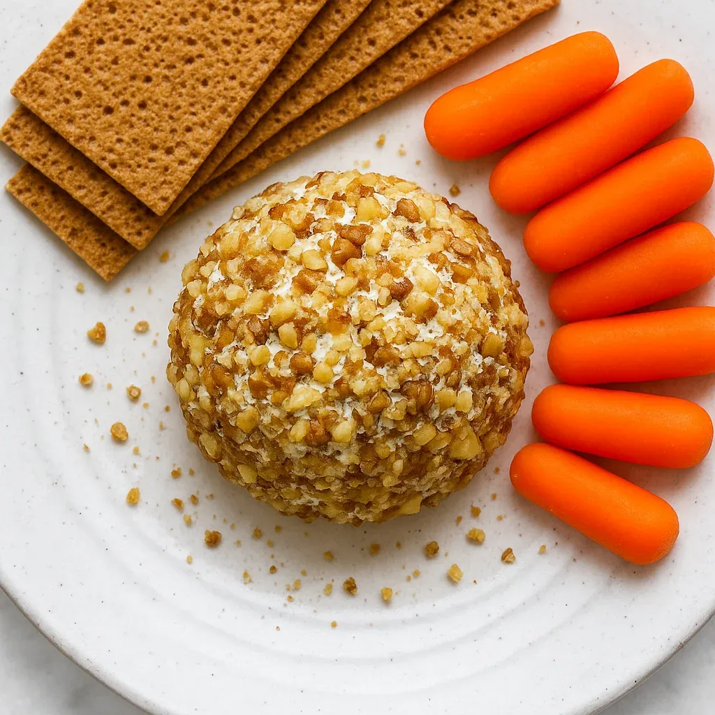 A plate of food with carrots and crackers.